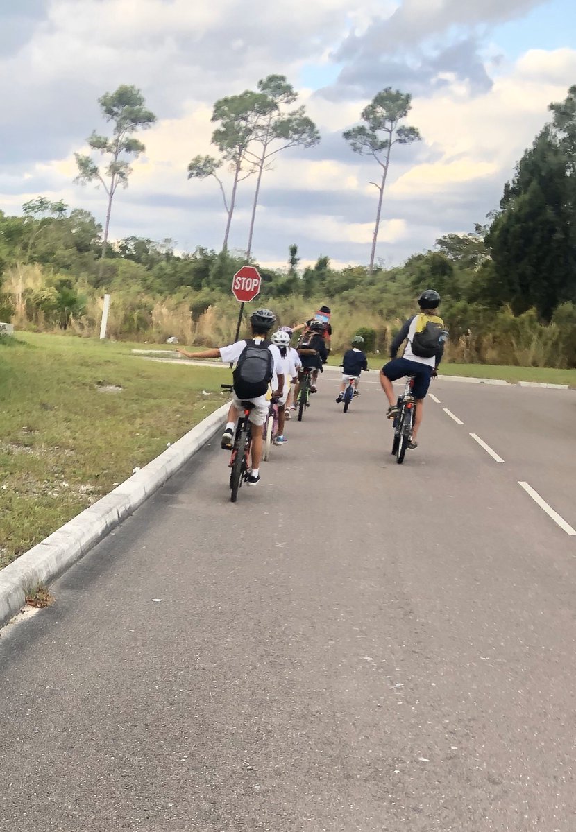 WPSB_Head's tweet photo. Our first #cycle to school today! Only five keen cyclists but acorns grow...! Received well. Less traffic, exercise and the start of road safety. Great support too!  #win 🏝🇧🇸🚲 https://t.co/W8gdYc5Kip