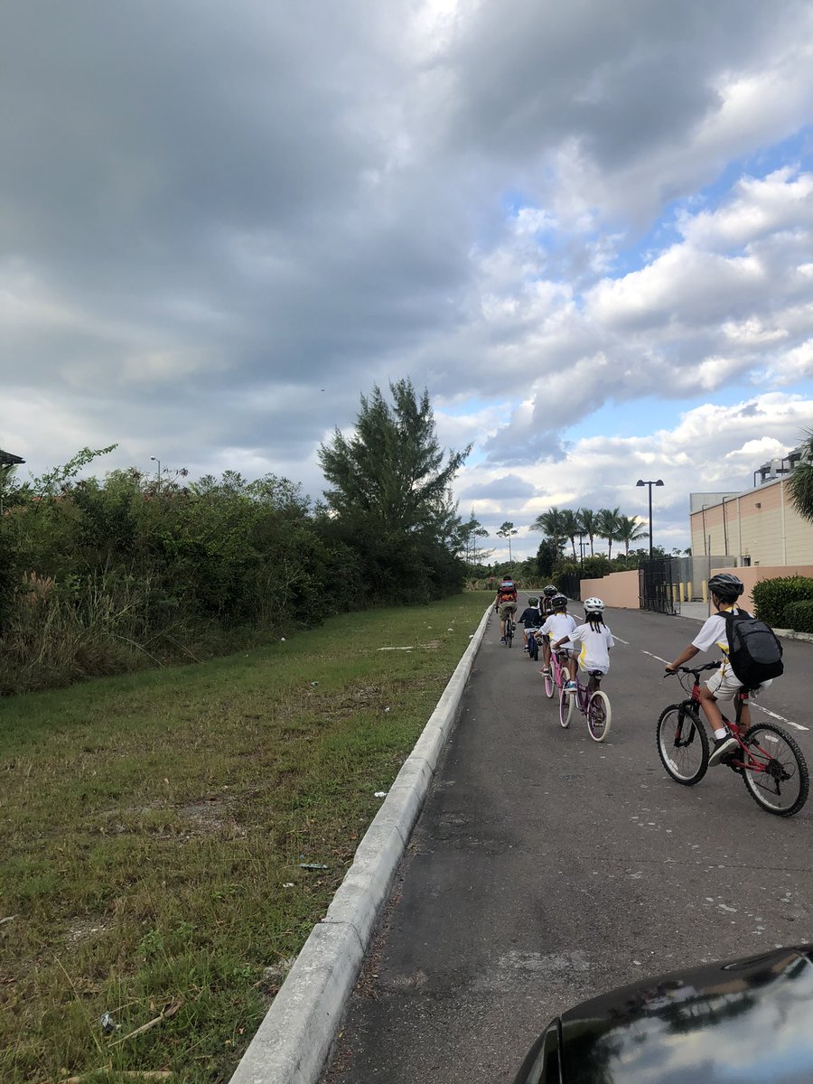 WPSB_Head's tweet photo. Our first #cycle to school today! Only five keen cyclists but acorns grow...! Received well. Less traffic, exercise and the start of road safety. Great support too!  #win 🏝🇧🇸🚲 https://t.co/W8gdYc5Kip