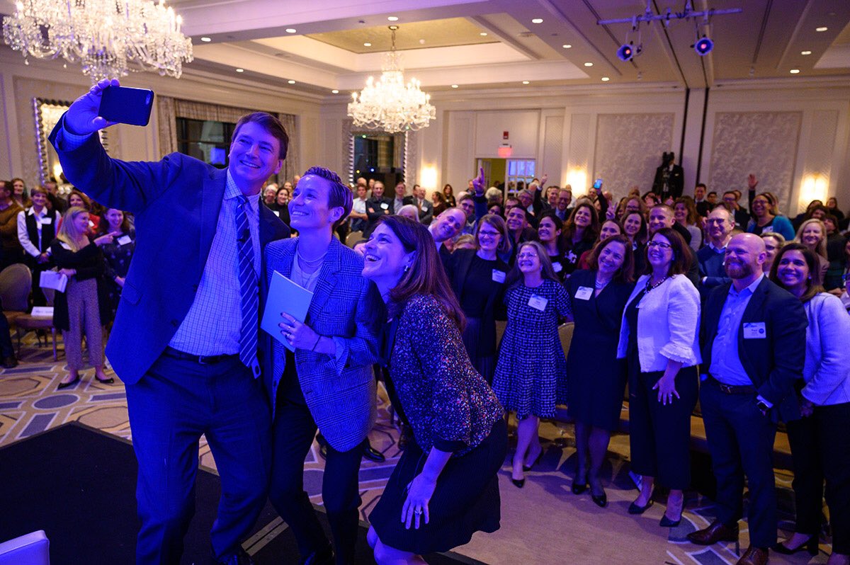 OutLeadership's tweet photo. Congrats @ropesgray on a successful client event & your #LGBTQ leadership support! Selfie of icons: #MarriageEquality lawyer Doug Hallward-Driemeier, Women’s World Cup champion @mPinoe & 1st #RopesGray female chair Julie Jones. #MeganRapinoe #advocacy #diversity #OutLeadership https://t.co/rPBTYbMLcC