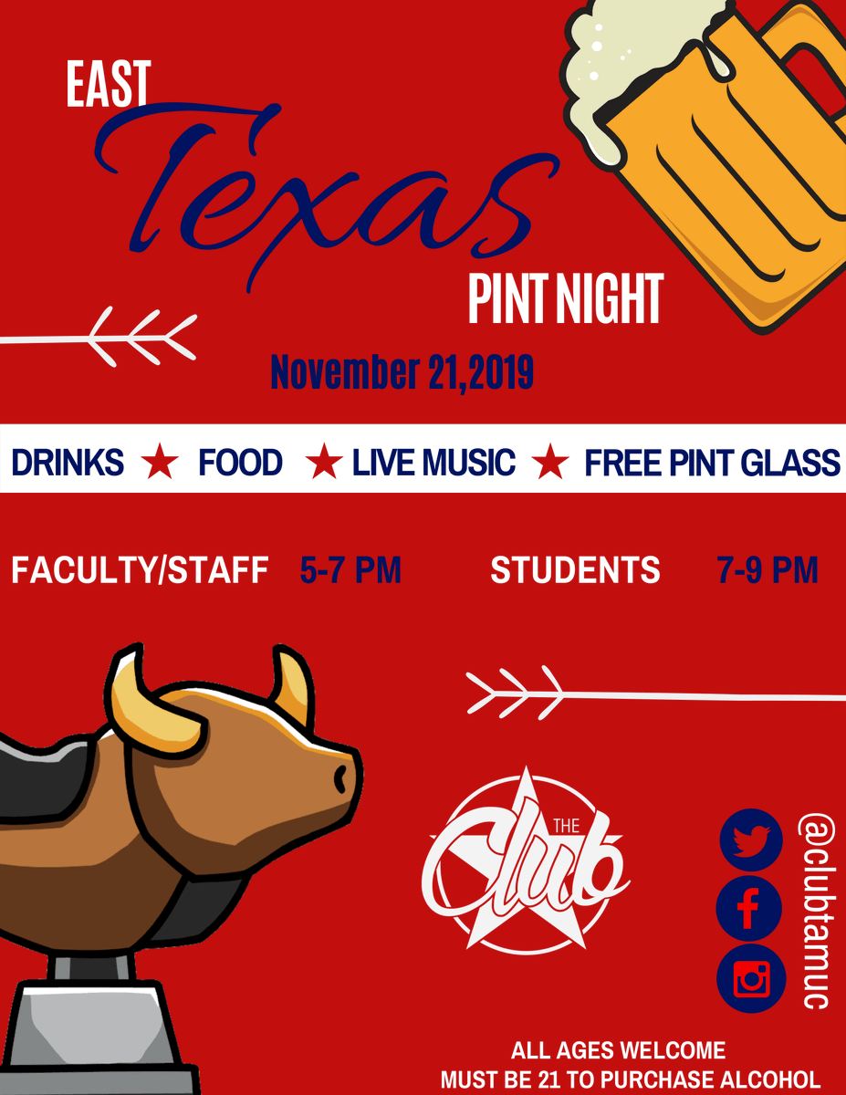 Howdy Lions!! Are y'all ready fir sum YEE HAW, FUN HAVIN', GOOD TIMES?? 

Come out to PINT NIGHT TONIGHT in the RSC Club!!
**** FREE PINT GLASSES
**** FREE FOOD
**** ALCOHOL SERVED (21+ Only)

AAANNNNDDDDD THE MECHANICAL BULL!!!! 

DON'T MISS OUT ON THIS KNEE SLAPPIN GOOD TIME!