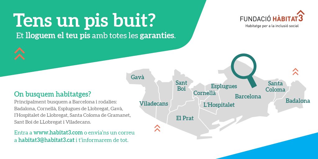habitat_3's tweet photo. Buquem habitatges buits perquè hi puguin anar a viure famílies situació vulnerable. Et lloguem el pis amb totes les garanties. https://t.co/j3uUu8eXNp https://t.co/a8vz6rHuUu