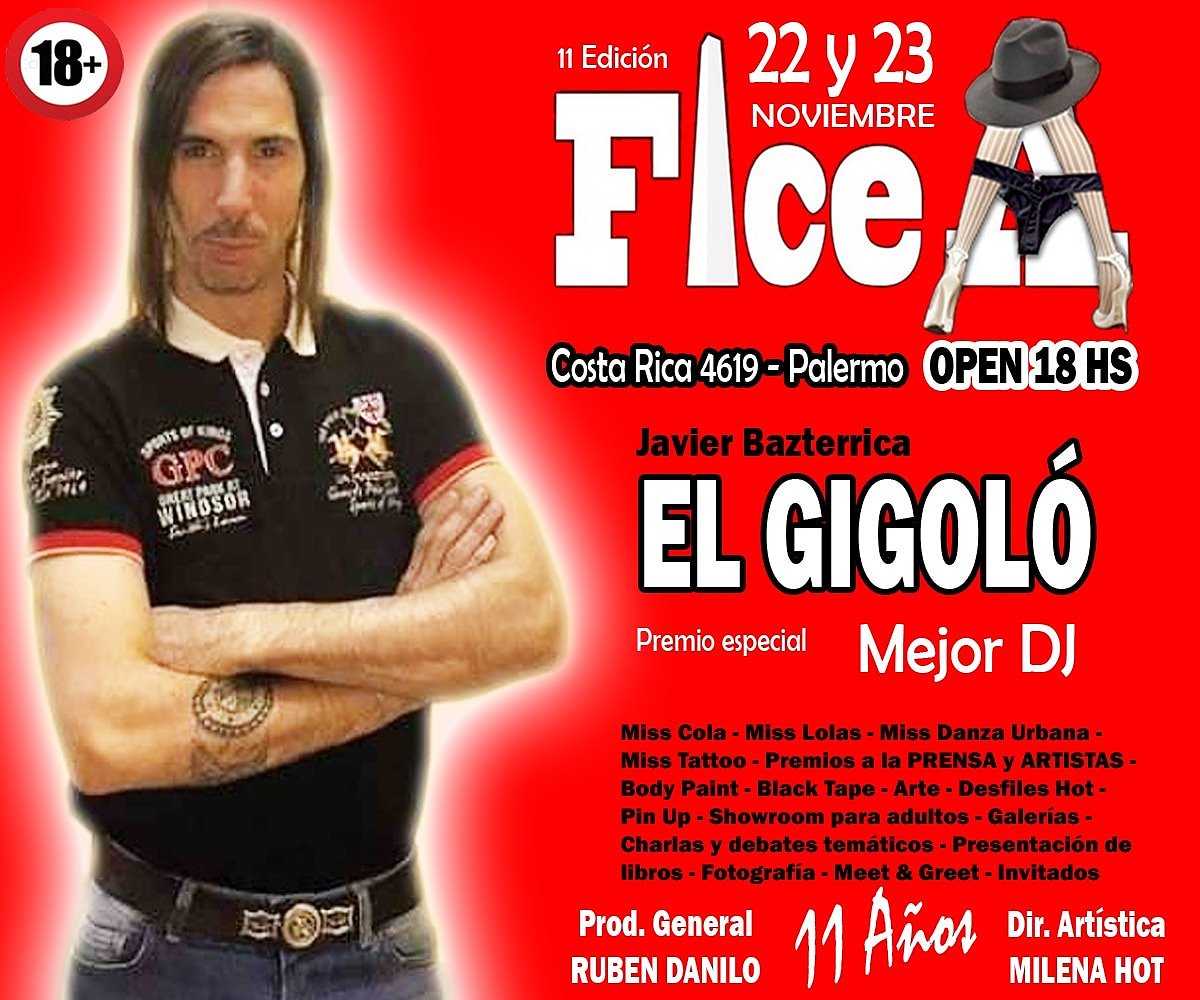 MilenaHotStar's tweet photo. Nuestro amigo. Javi Bazterrica presente en este Ficea 11 años
@soyelgigo 
22 y 23 de noviembre de 18 a 23 hs en Costa Rica 4619. Palermo @milenahot01 https://t.co/9izPGeAcrt