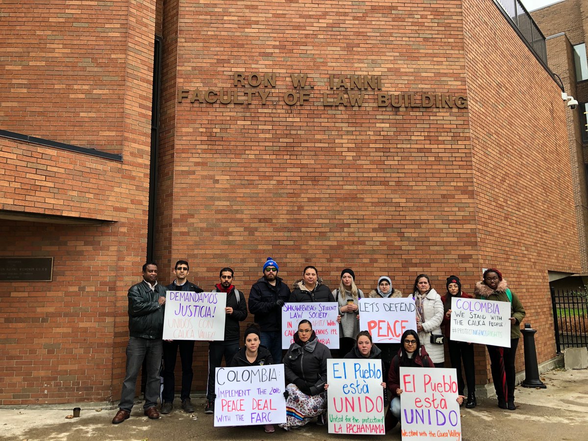 bevisiting's tweet photo. I am very proud of our @WindsorLaw students especially Shkawbewisag Student Law Society for organizing and participating in the Walk Out today to support the actions taken today by Indigenous Peoples of Colombia to end genocide against those protecting lands &amp; territories!! https://t.co/WVRN0WYloA
