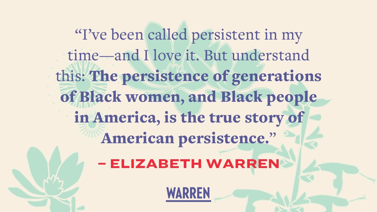 I've been called persistent in my time—and I love it. But understand this: The persistence of generations of Black women, and Black people in America, is the true story of American persistence.