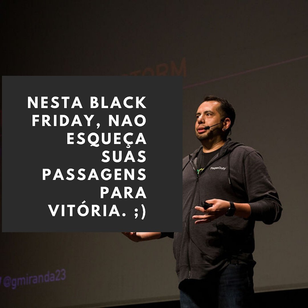 devopsdaysvix's tweet image. Desde ontem algumas empresas áreas começaram a fazer vendas promocionais de passagens. É a ocasião perfeita para garantir suas passagens para Vitória!

#devopsdays #devopsdaysvitoria #devopsdaysvix #BlackFridayLATAM #blackfridayGOL