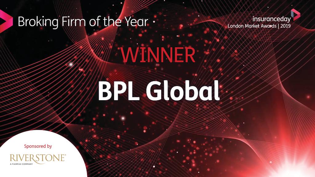legacyinsgrp1's tweet photo. RT insurance_day "Winners of Broking Firm of the Year (sponsored by Riverstone) are BPL_Global. Congratulations #IDAwards https://t.co/5UaQ4p820O"