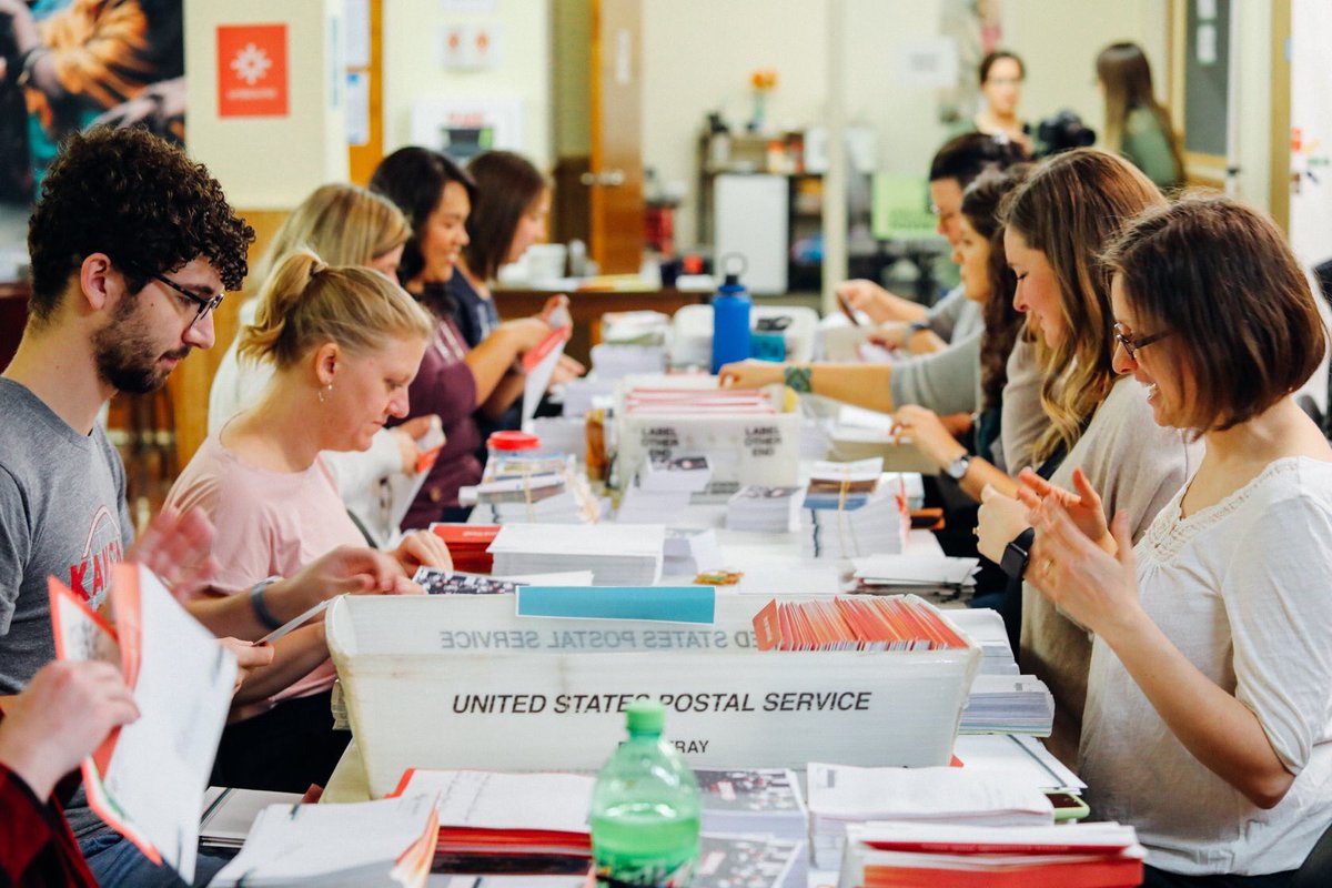 UnboundOrg's tweet photo. Today our staff members came together and processed tens of thousands of cards in one hour from sponsored friends across the globe. During this time of year, more than 310,000 handmade cards pour into Kansas City before they reach your mailbox. Have you received your card yet? https://t.co/ycum1JMjQX