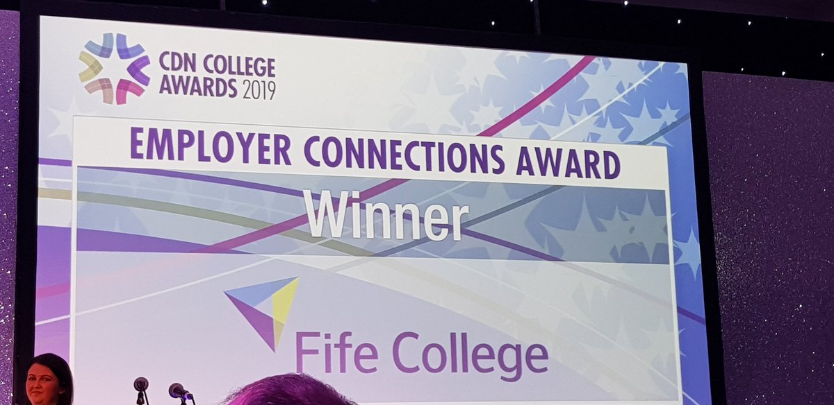 HawkerIain's tweet photo. @fifecollege @NHS_Lothian @EdinburghUni winners of the @ColDevNet #CollegeAwards2019 Employer Connections Award. Well done to all involved! https://t.co/qSgKgAah72