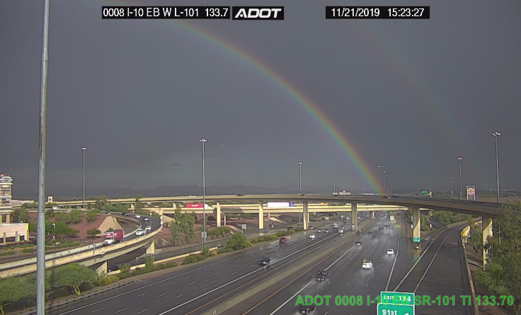 Obligatory highway/storm/rainbow shot! I-10 at the L-101 looking eastbound.