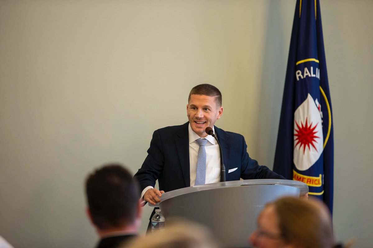 CIA's tweet image. Happy Alive Day to the youngest living Medal of Honor recipient! We were honored to host @chiksdigscars last week at CIA. Many thanks to Corporal Kyle Carpenter for his service and for sharing his story of “an ordinary man placed in an extraordinary situation” with our officers.