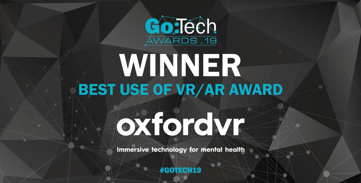 businessleader's tweet image. Winner of Best Use of VR/AR Award is... @Oxford_VR_Ltd! #GoTech19