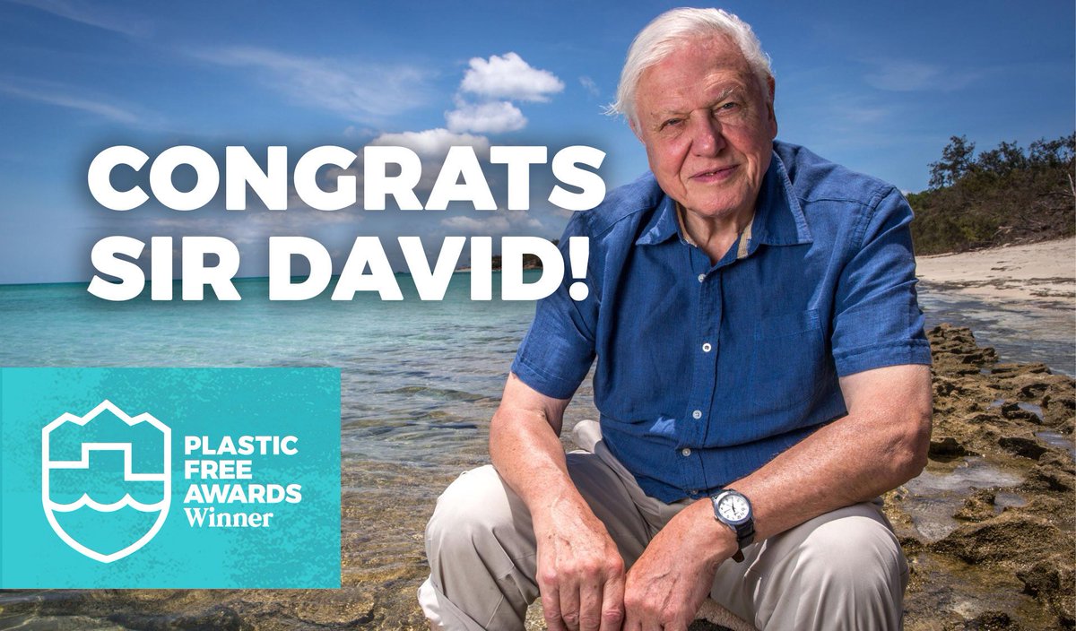 sascampaigns's tweet photo. 🎉🎉 Congratulations, Sir David!! Attenborough is the overall winner at the first ever #PlasticFreeAwards tonight! 🏆 

RT to celebrate this legend &amp; true inspiration. 🎉🎉

He won the Sir Malcolm Walker Award for outstanding action on plastics pollution. @IcelandCharity https://t.co/SzXVKz91pB