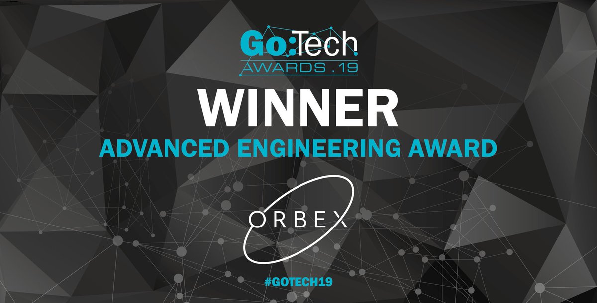 businessleader's tweet image. Winner of the Advanced Engineering Award is... @orbexspace! #GoTech19
