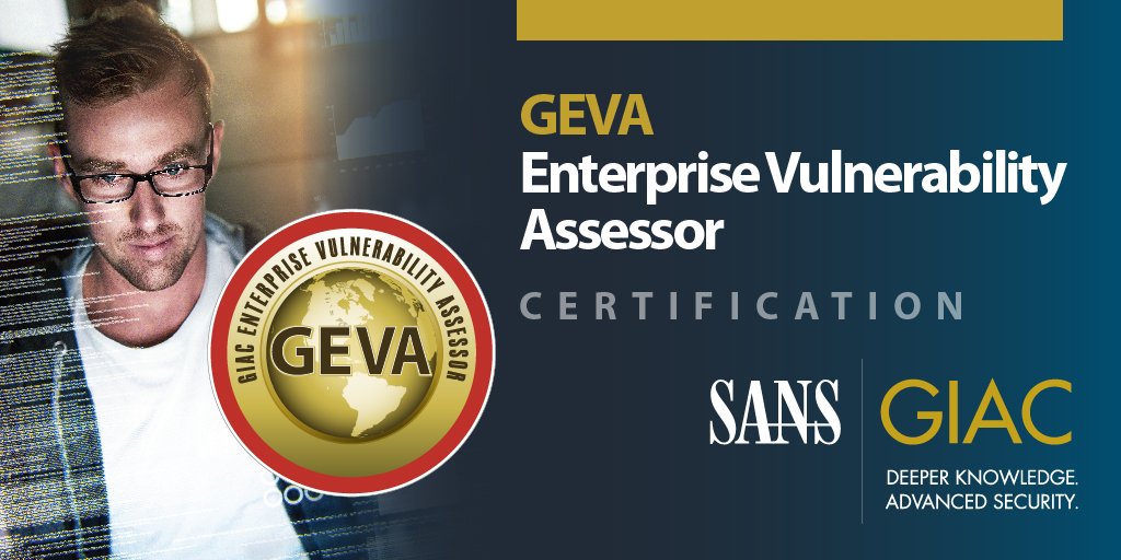 CertifyGIAC's tweet photo. Learn more about GEVA, our newest certification, here: https://t.co/xtj4q4GM0y #giac #giaccertifications #infosec #cybersecurity #cybersecuritycertification #redteam https://t.co/HReqtWX9qz