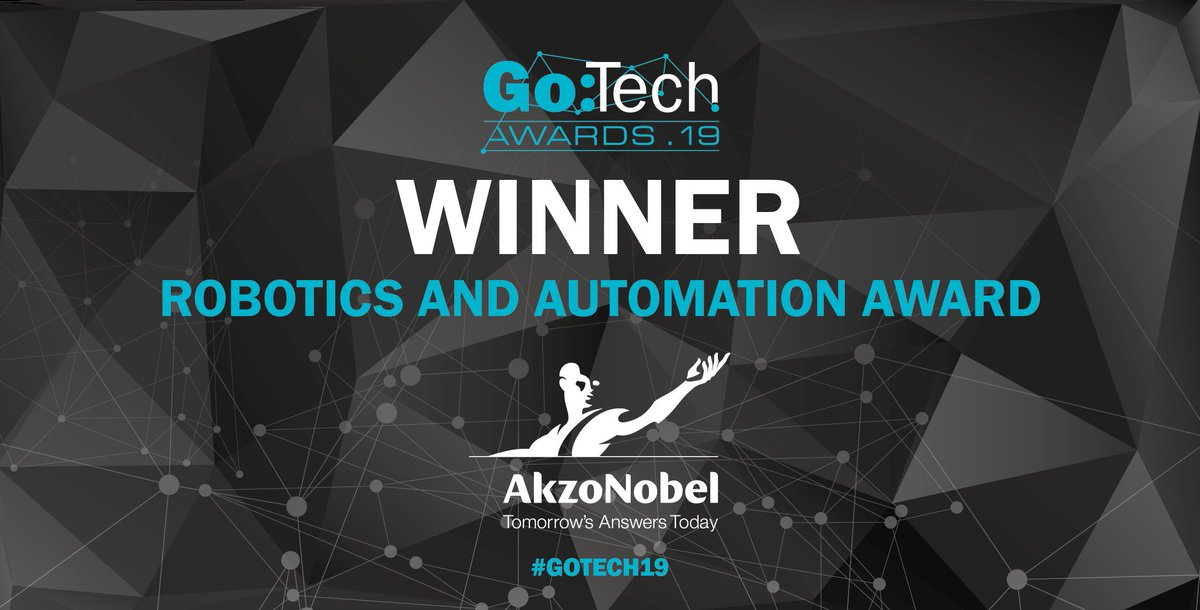 businessleader's tweet image. Winner of Robotics and Automation Award is.... @AkzoNobelUK @AkzoNobel! #GoTech19