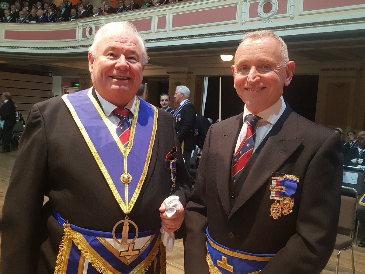 EL2026_chairman's tweet photo. Special day as my good friends @PeterHegartyOne and Robert Frankl were respectively invested as Provincial junior Grand Warden and Assistant Provincial Grand Master. https://t.co/UMkLztlKwU