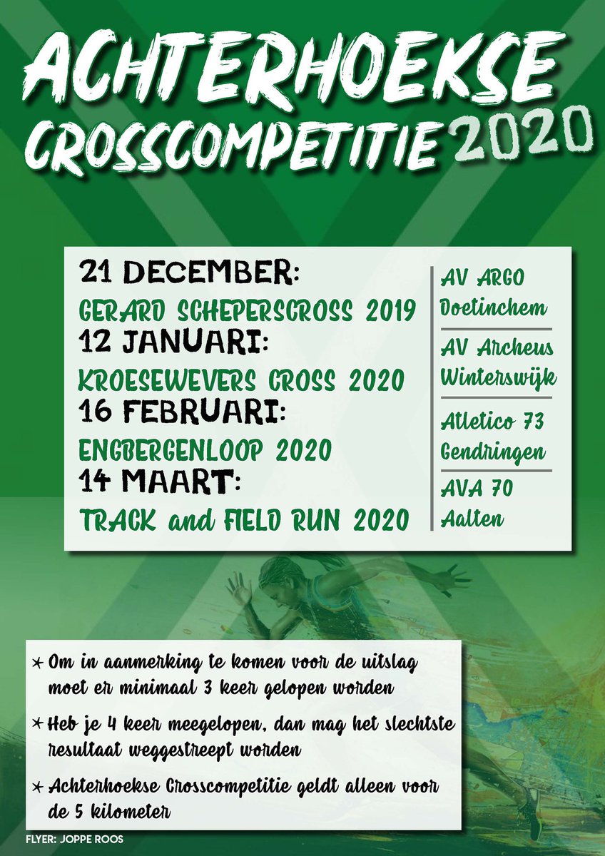 Noteer ze alle 4 in je agenda! 
Achterhoekse Crosscompetitie