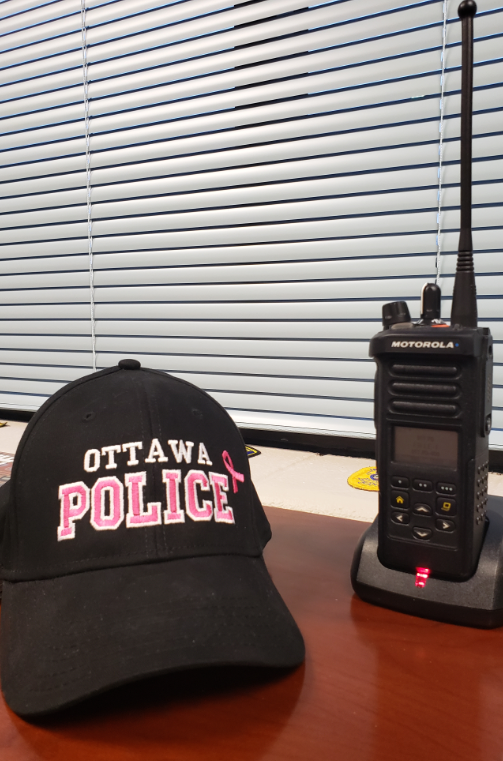 ottawapd's tweet photo. Today Ottawa Police Department, Ottawa City Fire Department &amp; Franklin County-KS Sheriff's Office donated money raised by wearing pink to Fr. Co. Cancer Foundation .  Over $700 was donated!  @ottawapd @OttawaFireKS @frcosheriff https://t.co/urCpw0vE9L