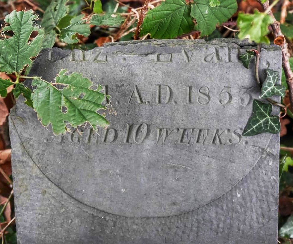 I've managed I trace this broken gravestone at St Llonio's Church, Llandinam.It marked the resting place of Edward Evans. Edward died aged 10 weeks and was buried on the 22nd of September 1853.  #Wales  #History