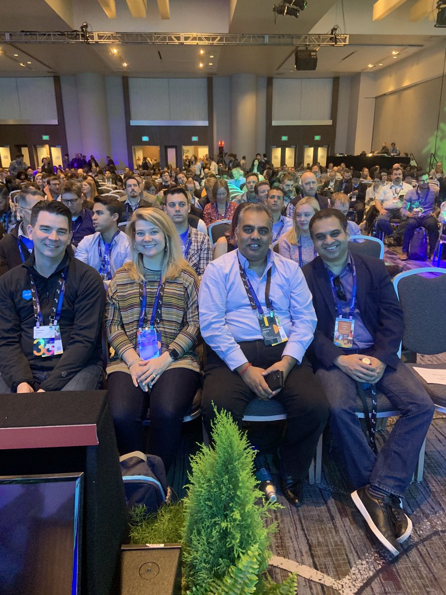 Ready for #Einstein keynote and the #pwc and #Salesforce dream team shows up to support @haskellrf <a href="/Mdetroia/">Matt DeTroia</a> <a href="/sandi_scullen/">Sandi</a> @vikramrao