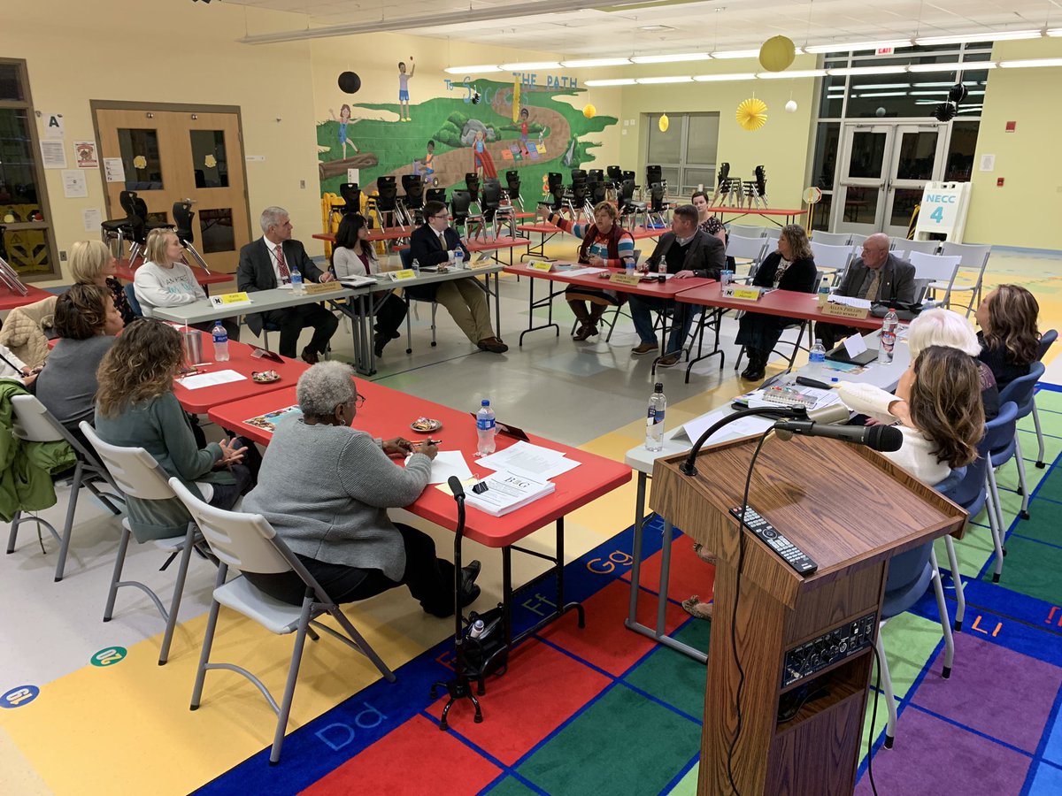 SCPSPersonnel's tweet photo. The leadership team from @NECCSCPS shares the foundational growth that is rising across all of Shelby County. Board members from @shelbycountysch have now completed their series of school reports from all 14 schools. #SCThinksBigger #ResponsibleCollaborators https://t.co/XLAob1OFMq