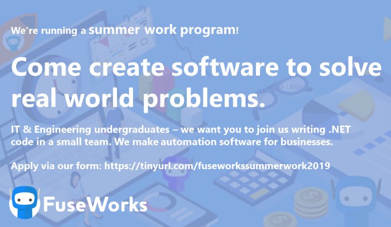 HeatherSmithAU's tweet image. #Brisbane #SummerWork #JuniorSoftwareDeveloper with the fabulous @FuseWorksTeam
🚀3rd or 4th year of an IT or Engineering Bachelor degree
fuse.work/blog/summerwor…