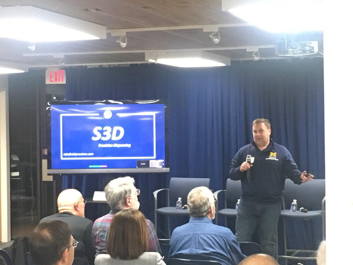 Last <a href="/NEFmichigan/">New Enterprise Forum</a> in 2019: Michael Vitek presenting <a href="/UMOTT/">Former U-M Office of Technology Transfer Name</a> spin out S3D Precision Dispensing after their recent <a href="/AccelerateMICH/">Accelerate Michigan</a> win