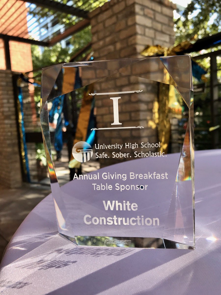 whiteconstcom's tweet image. #WCC is committed to supporting the needs of children and young adults in our communities. We were honored to have sponsored the 2019 University High School Fall Giving Breakfast on October 22nd. #WCCStrong #UHSStrong