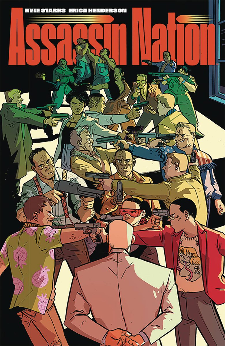 54. ASSASSIN NATION By  @TheKyleStarks,  @EricaFails,  @deronbennett,  @JonMoisan,  @res_rez and  @shecallsmecdawg.One of the funniest series this year that's full of over the top action.Think John Wick meets Giant Days by way of Hot Fuzz