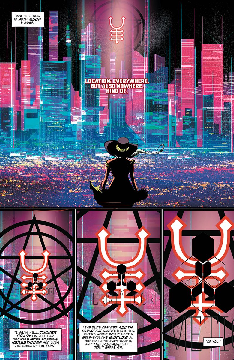 53. GODDESS MODEBy  @UnburntWitch,  #RobbiRodriguez,  @whoisrico,  @SimonBowland,  #MaggieHowell and  @andykhouriA little bit Wizard of Oz, little bit Tron, little bit Sailor Moon - a whole lot of awesome.Cyberpunk magical girls take on internet demons.What's not to love?