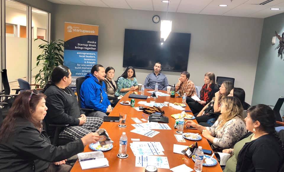 Quyanaqpak to Arthur Stevens of Native Construction Management Inc., Holly Nordlum of Naniq Design, and BrittNee Brower of Kivliq Designs for speaking at our Alaska Startup Weekend luncheon today, co-hosted with the Alaska Native Professional Association. 
#AKStartupWeek