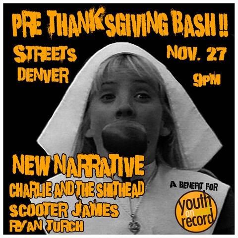 #musicambassador show ALERT!
Scooter James is throwing a Pre-Thanksgiving Bash at <a href="/streetsdenver/">Streets of London</a> next Wednesday! Will we see you there??? All proceeds go to #youthonrecord 
#musicmatters #morethanmusic 
buff.ly/2XzGrlq