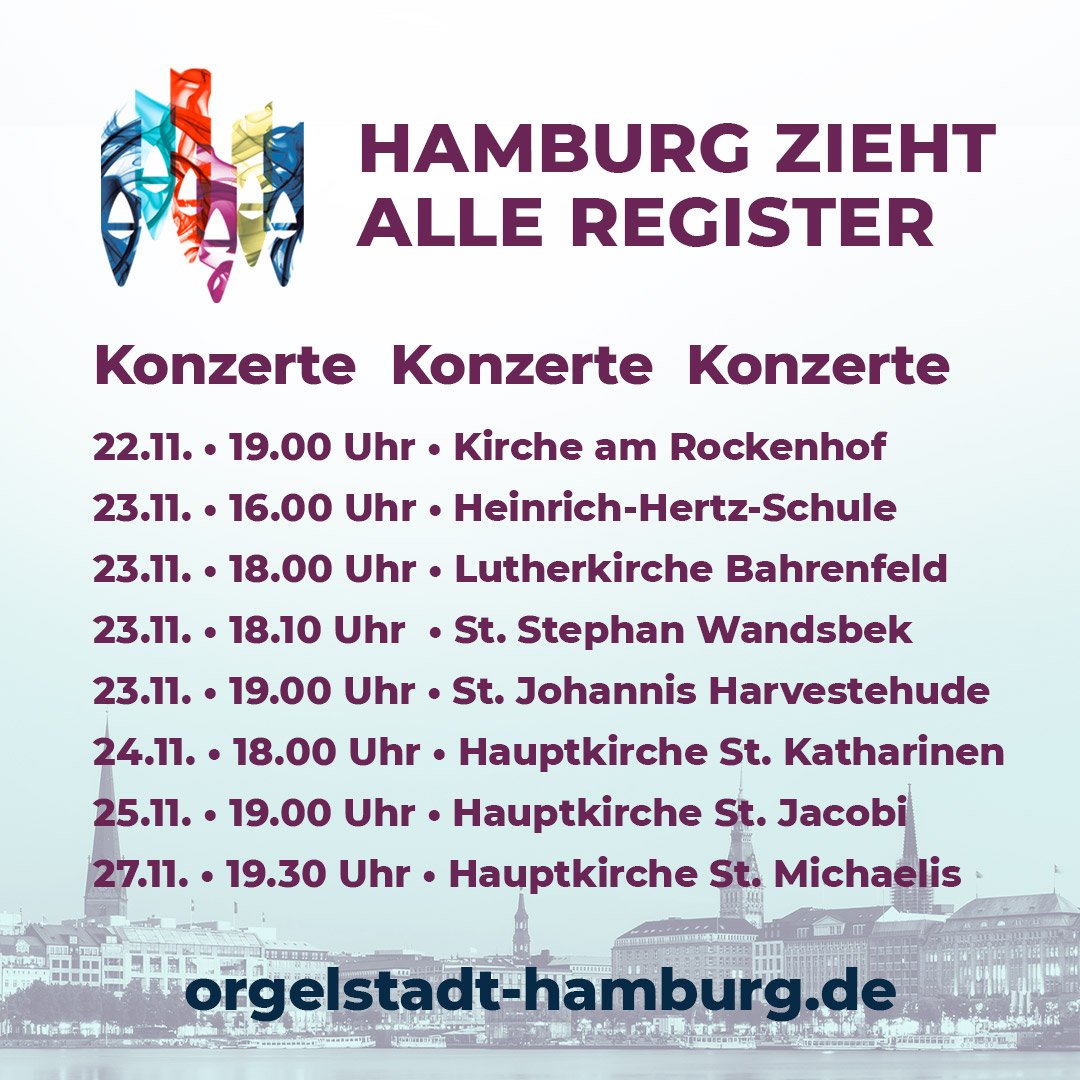 orgelstadthh's tweet photo. In den kommenden Tagen finden eine ganze Reihe spannender Konzerte in Hamburg statt. Werft mal einen Blick in unseren Veranstaltungskalender:
https://t.co/0eKuvftRqs
#orgel #orgeljahr #hamburg #orgelmusik #orgelkonzert #konzert #organist #organistin #hfmt #hfmthamburg https://t.co/88aBag7vOi