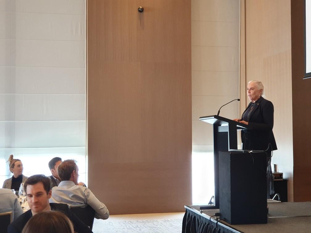 FutureNet_WA's tweet photo. Sue Murphy AO addressing attendees at this year's FutureNet WA EOY Event #leadership #Engineering #builtenvironment @FutureNet_WA @ConsultAusWA @ConsultAus https://t.co/fXr8MYoFHZ