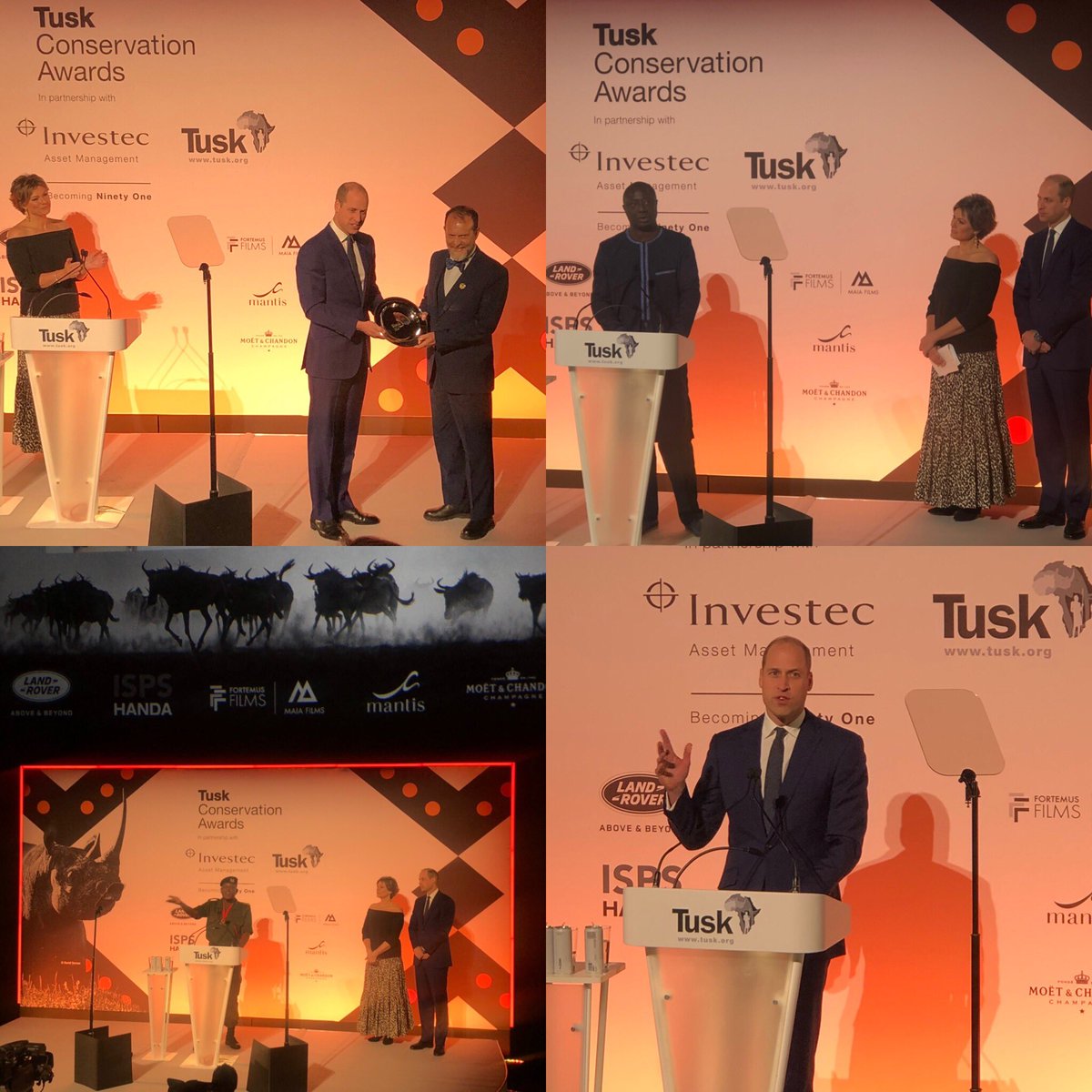 Tonight we celebrated the extraordinary humans fiercely protecting the natural world so that we might all have a better future. Honoured to have been in their presence. 
#ForAllTheyDo 
@DoctorGladys 
@EwasoLions 
#TomasDiagne 
#BensonKanyembo 
#CarlosPereira 
@tusk_org