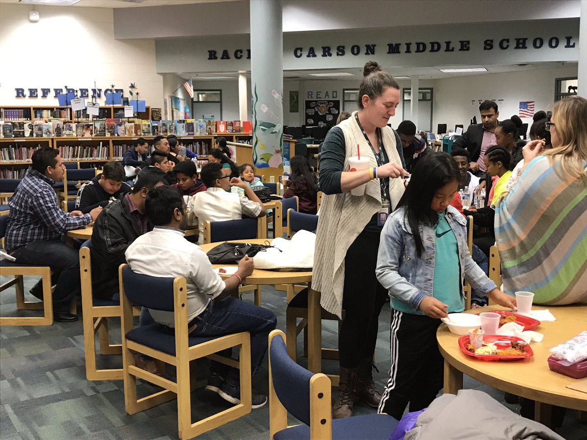 Jason Wright (@wrightwayesol) on Twitter photo Students (present and former) and their families sit down with teachers for a dinner of wonderful food from around the world to conclude ESOL Family Night at Rachel Carson Middle School! <a href="/SecondaryESOL/">Secondary ESOL</a> <a href="/FCPS_ESOL/">FCPS ESOL</a> <a href="/RachelCarsonMS/">Rachel Carson Middle School</a> Students (present and former) and their families sit down with teachers for a dinner of wonderful food from around the world to conclude ESOL Family Night at Rachel Carson Middle School! <a href="/SecondaryESOL/">Secondary ESOL</a> <a href="/FCPS_ESOL/">FCPS ESOL</a> <a href="/RachelCarsonMS/">Rachel Carson Middle School</a>
