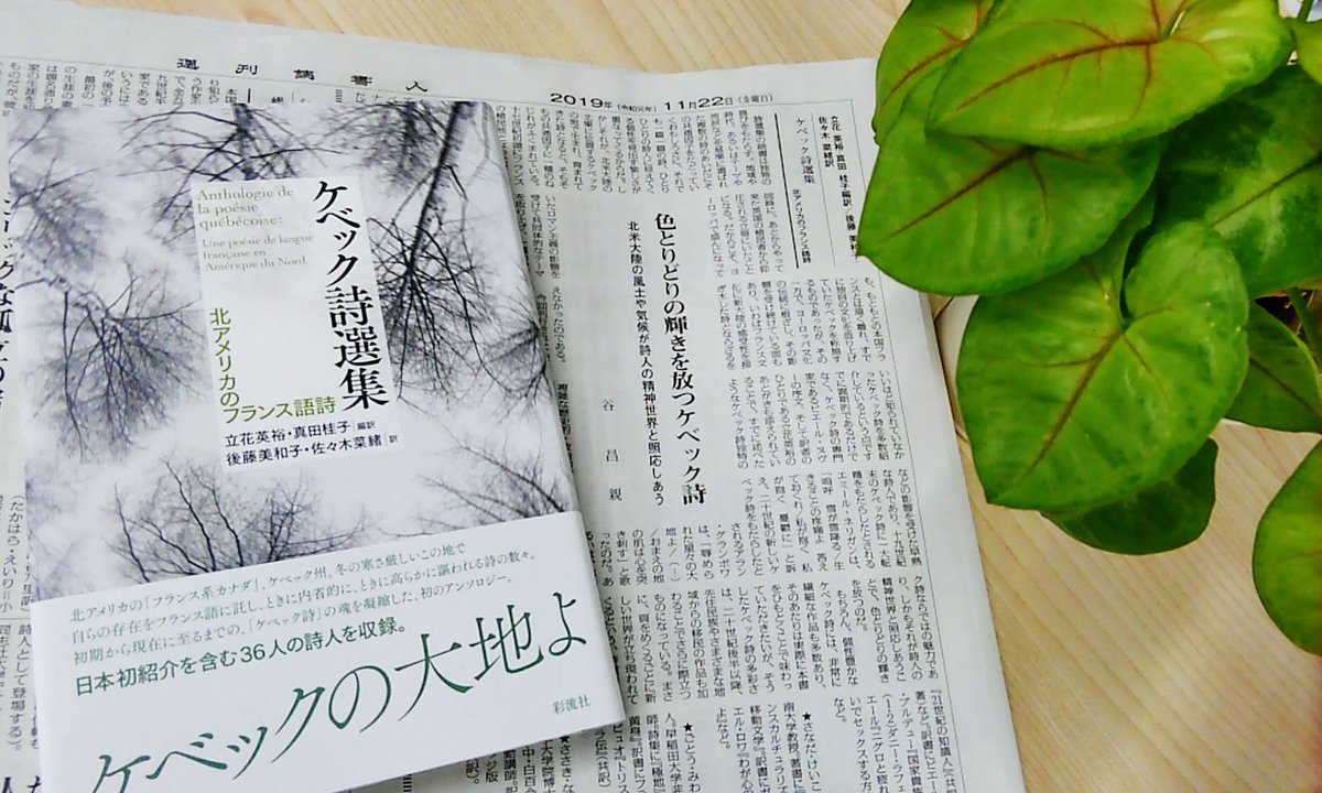 sairyusha's tweet photo. 【書評①】読書人さんにて（19.11.22）
『ケベック詩選集』https://t.co/6Fp9XUkbuu

“色とりどりの輝きを放つケベック詩
北米大陸の風土や気候が詩人の精神世界と照応しあう”

🖊️評者：谷昌親氏（早稲田大学･仏現代文､映像論）

ありがとうございますニェ～～～🐈✨ https://t.co/rEfhOru81W