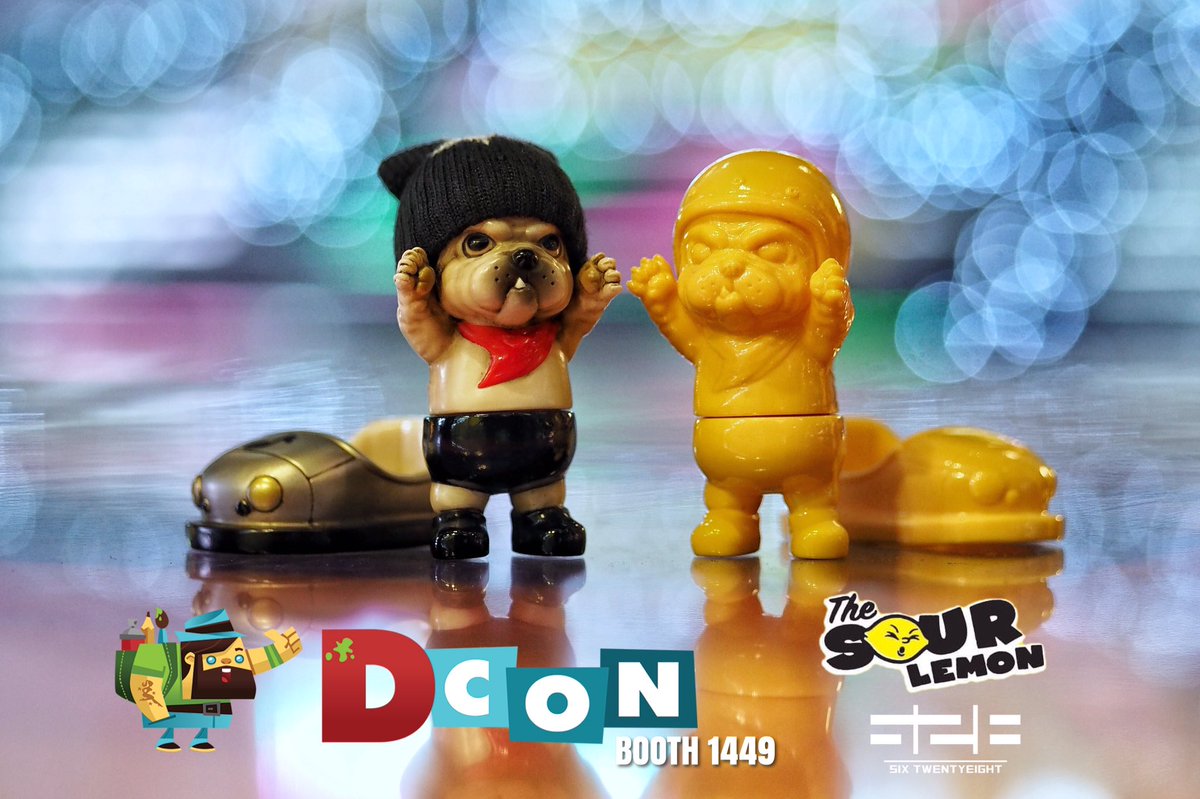 SixxTwentyEight's tweet photo. "MiTT" ROCKER🤘
&amp; "MiTT" YELLOW BLANK🍋
at The Sour Lemon 's booth 1449
@DesignerCon
Nov. 22-24, 2019
.
#dcon #dcon2019 #designercon #designercon2019
#sofubi #ソフビ #softvinyl
#bulldog #englishbulldog https://t.co/A7LAmo086l
