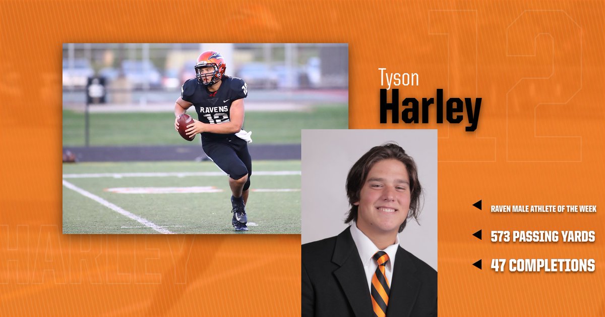 Anderson Athletics (@athleticsau) on Twitter photo .<a href="/AUFootball__/">Anderson University Football</a>'s Tyson Harley is the Raven Male Athlete of the Week. He broke the single-game school records for passing yards (573) and completions (47). He totaled seven touchdowns and three 2-point conversions. #SoarRavensSoar #GBGR .<a href="/AUFootball__/">Anderson University Football</a>'s Tyson Harley is the Raven Male Athlete of the Week. He broke the single-game school records for passing yards (573) and completions (47). He totaled seven touchdowns and three 2-point conversions. #SoarRavensSoar #GBGR