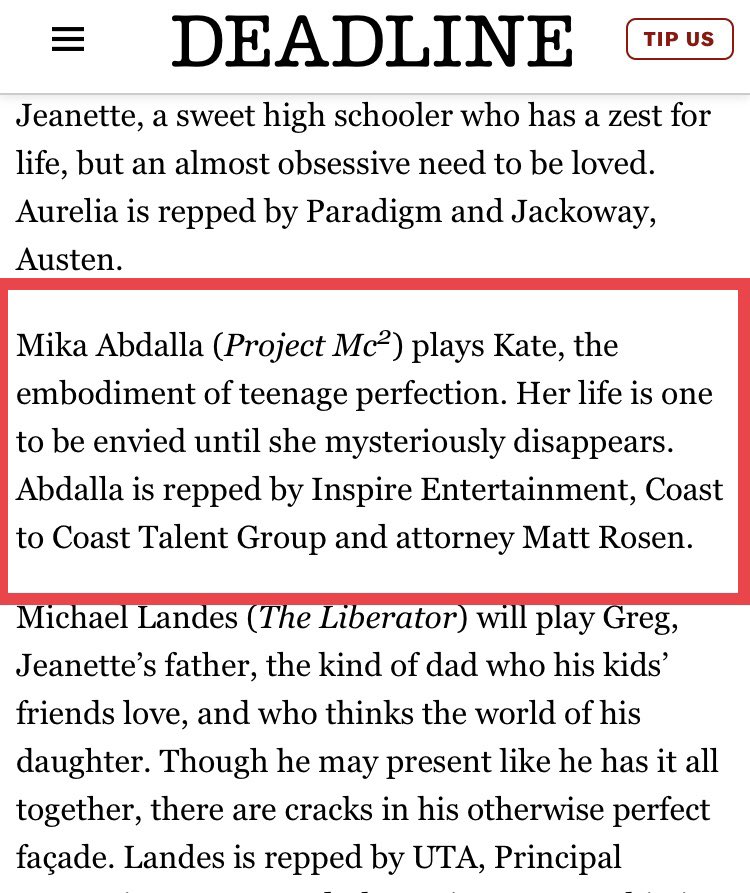 We are proud of our young client, <a href="/AbdallaMika/">Mika Abdalla</a> for being cast in the <a href="/FreeformTV/">Freeform</a> pilot, Last Summer.