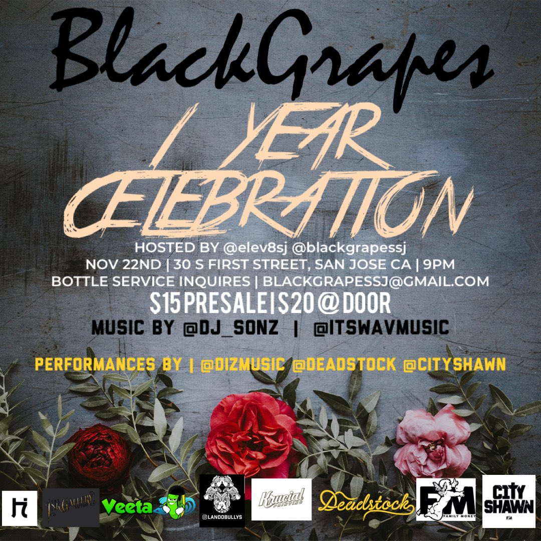 Tomorrow it’s goin down! Blackgrapes 1 year anniversary 🍇