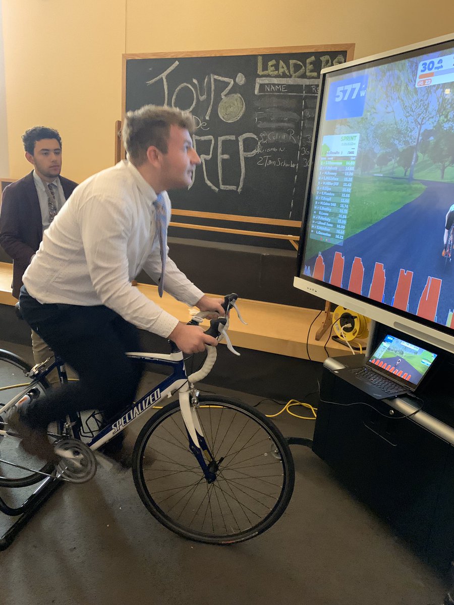 Ride4Lungs's tweet photo. We were thankful to be a part of @SJPREP’s innovative cycling event today! Over 50 students attended the event, and dozens of students participated in the interactive cycling simulation. Make those miles count, gentlemen! #RHBE #BeatLungCancer #LCAM https://t.co/YJ1ruh39fq