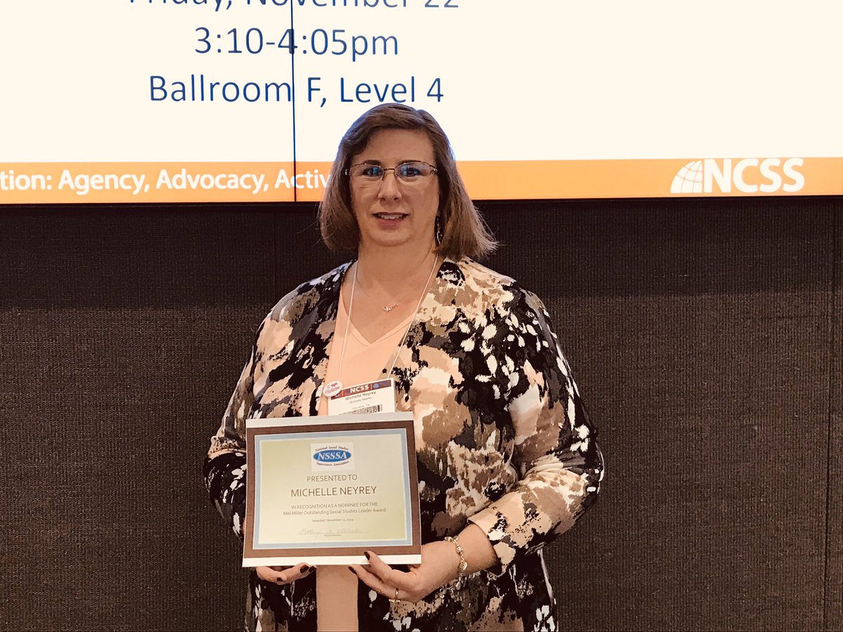 I was recognized as the Mel Miller Award nominee.  So humbled to be nominated.  I work with wonderful teachers and educators.  #NSSSA19 @SpringISD_Curr @SpringISDMiddle