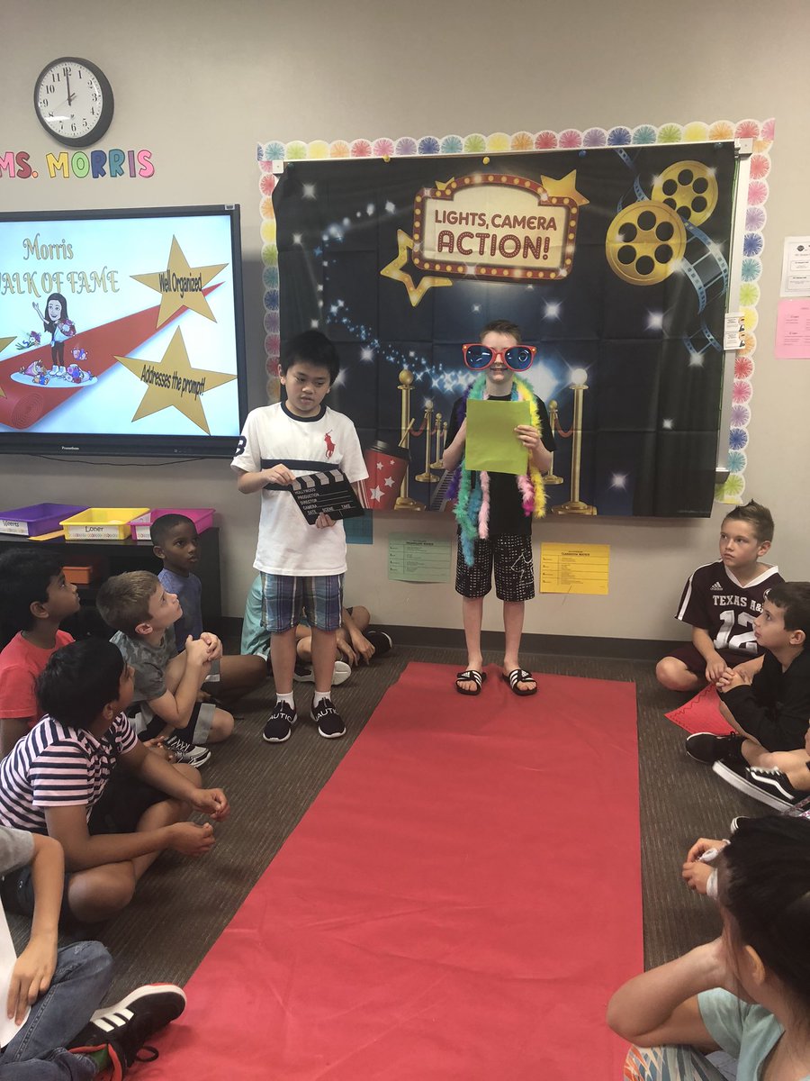 4th grade students know how to celebrate their writing...red carpet style! #ExploreWells <a href="/CFISDWells/">Wells Elementary</a> #4thgradeteam