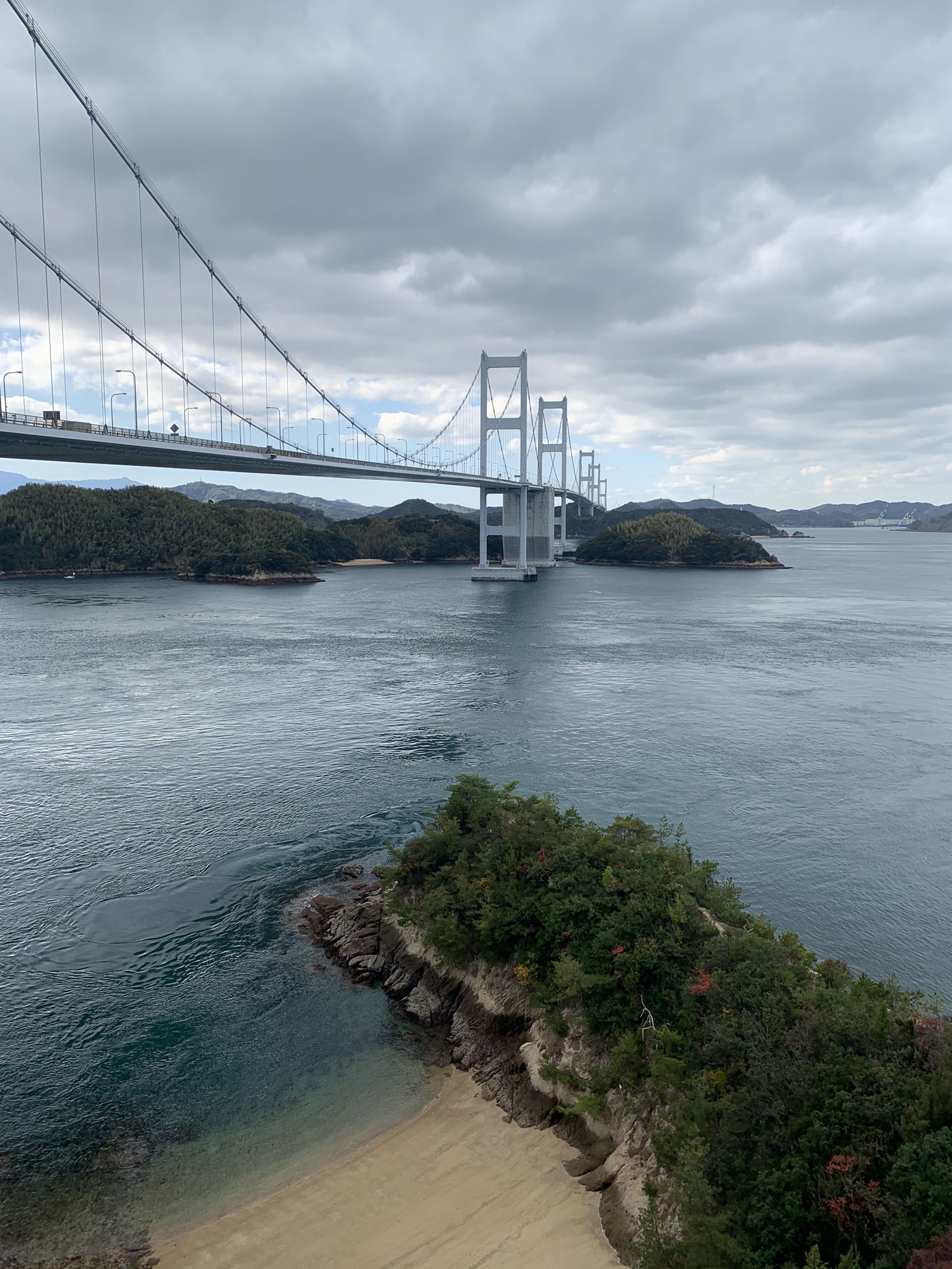 Kenneth Muehleisen Cycling Shimanami Kaidō Here Near Kurushima Kaikyō Bridge The Longest Suspension Bridge Structure In The World