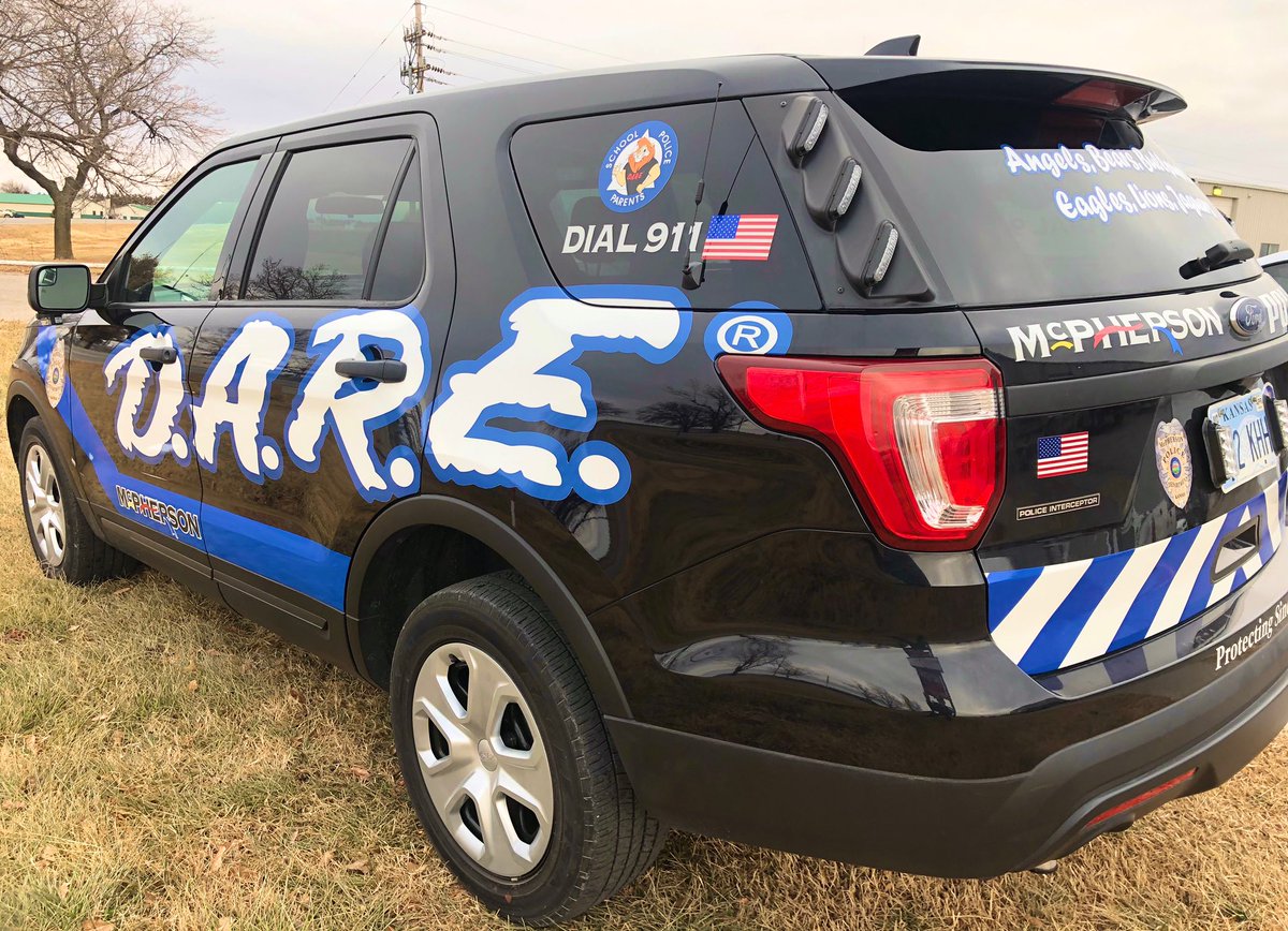 Check out the partial wrap we did for the McPherson D.A.R.E program. We are so proud to have been chosen by the McPherson Police Department for this job! This was just a small donation compared to what the police department and the D.A.R.E. program do for our local youth!