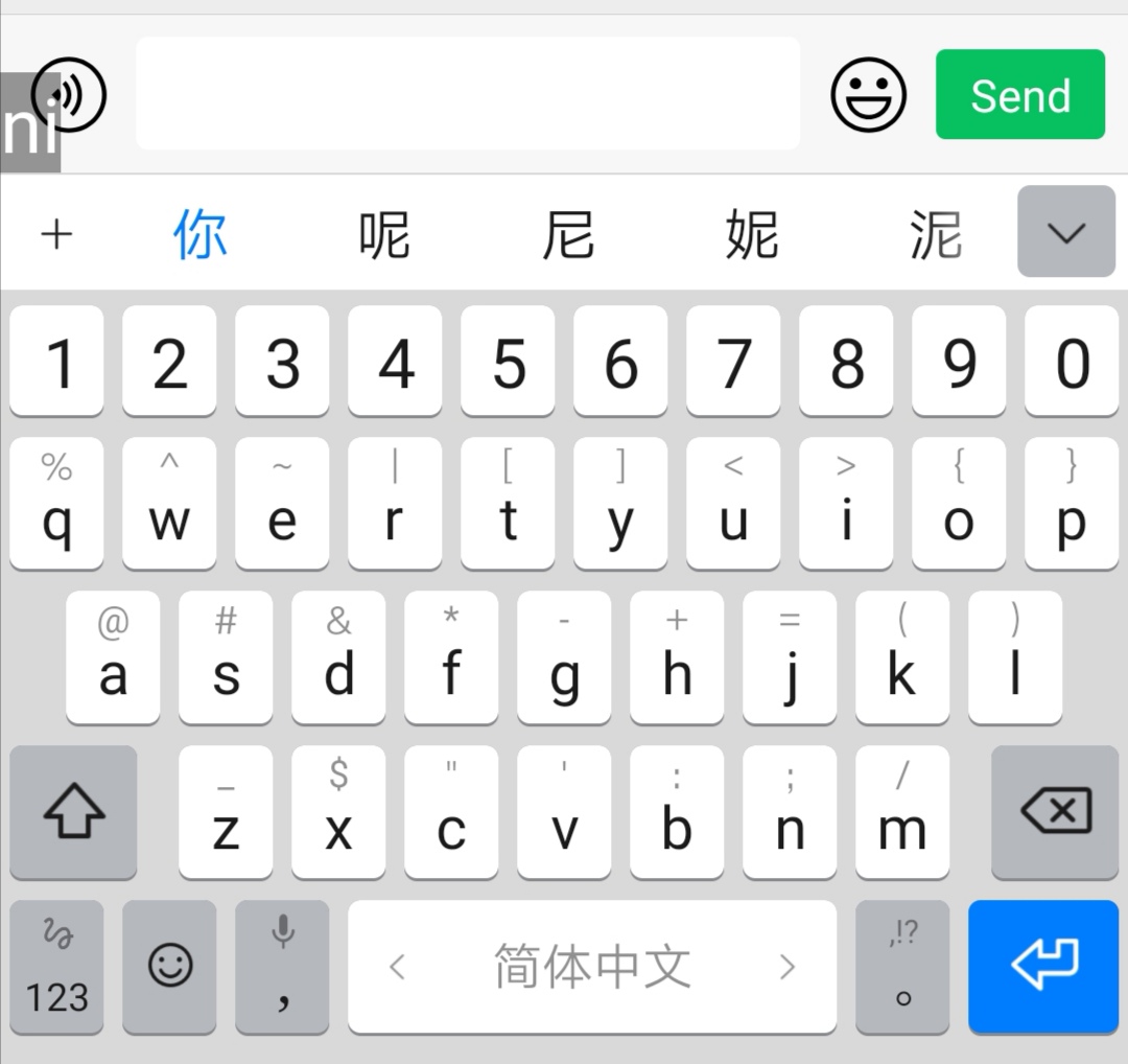 There are several different methods, with a common one I type "Ni" on my normal QWERTY keyboard (phonetic is one way to do it) and every character with that sound pops up-I select "你" (or hit space) for "You" and keep going.