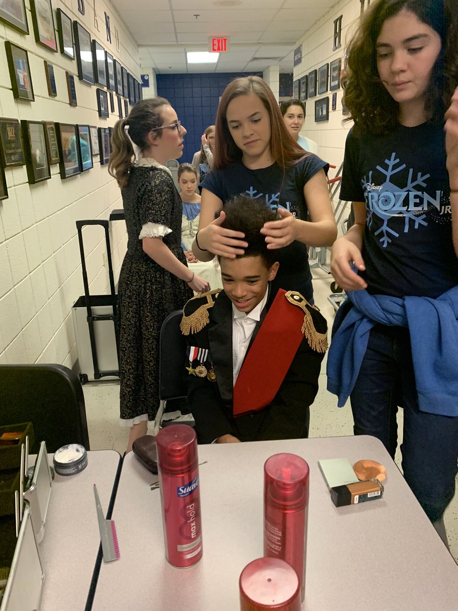 Hair and Makeup crew for the Frozen Jr. opening night! What a great show! Be sure to come and see all of our hard work and the wonderful cast! 🙂 <a href="/PRT_Theatre/">PRT Theatre</a> <a href="/PRT_Huskies/">Prairie Trail</a>