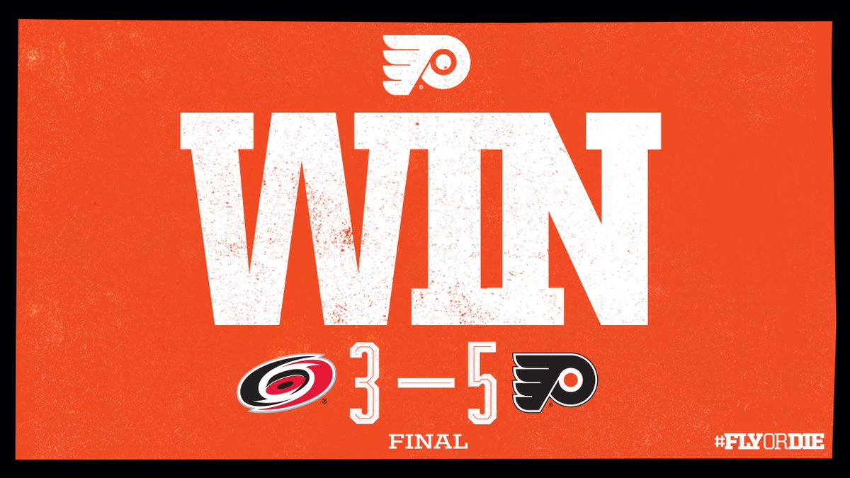NHLFlyers's tweet photo. 🔶 #FLYERS WIN 🔶 

Tonight's Storm Surge has been canceled. 

#PHIvsCAR | #FlyOrDie https://t.co/Jzg2Jqv7v7