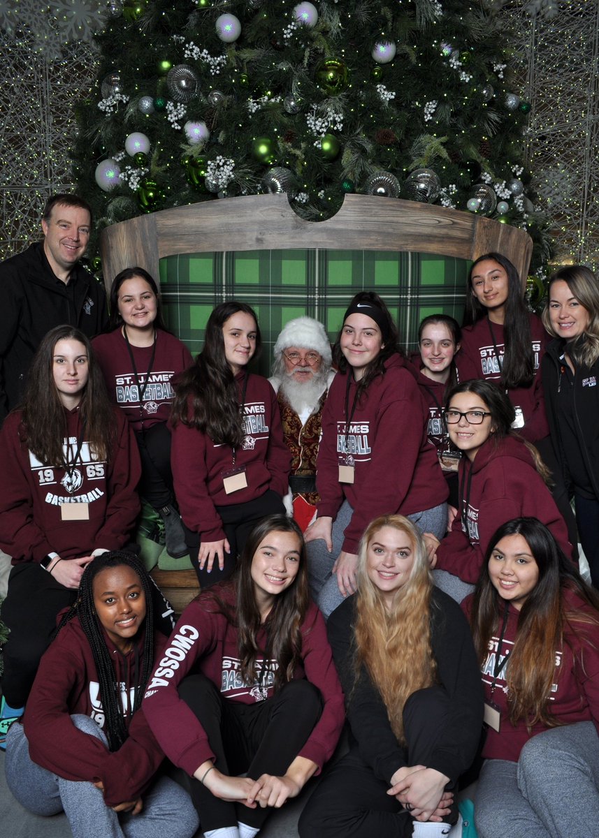 The Sr. girls basketball team lookin' fly as they take a pic with the old Saint Nick yo. As you can see, the team is all on the nice list this year... jk lol #lol #coolio #northpole #mallsanta <a href="/lionsnewstoday/">St. James CHS</a> -Composed and written by O.B